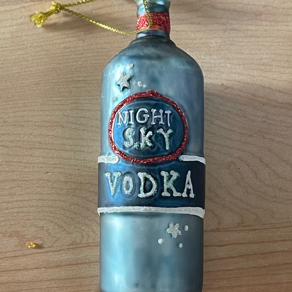 Retro style glass ornament, night sky vodka bottle. - Picture 2 of 3